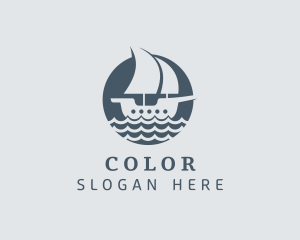 Ocean Galleon Ship  Logo