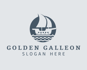 Galleon - Ocean Galleon Ship logo design