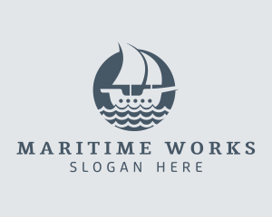 Ocean Galleon Ship  logo design