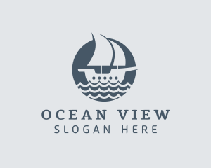 Ocean Galleon Ship  logo design