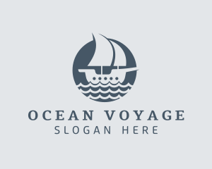 Ocean Galleon Ship  logo design