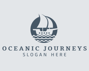 Voyage - Ocean Galleon Ship logo design
