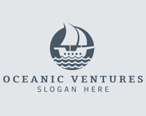 Ocean Galleon Ship  logo design