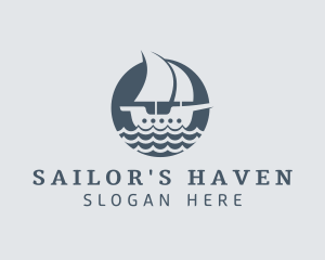 Ocean Galleon Ship  logo design