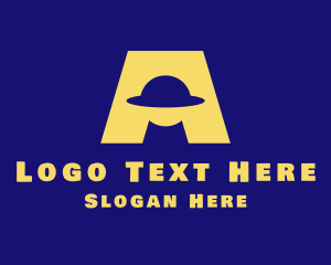Negative Space - Space Alien Letter A logo design