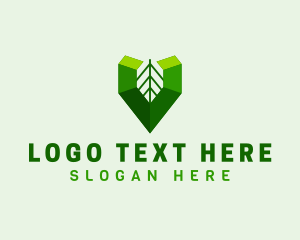 Letter V - Organic Eco Leaf logo design
