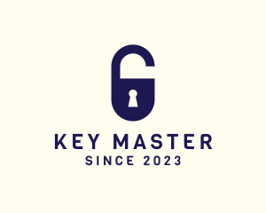 Unlock - Secure Keyhole Lock logo design