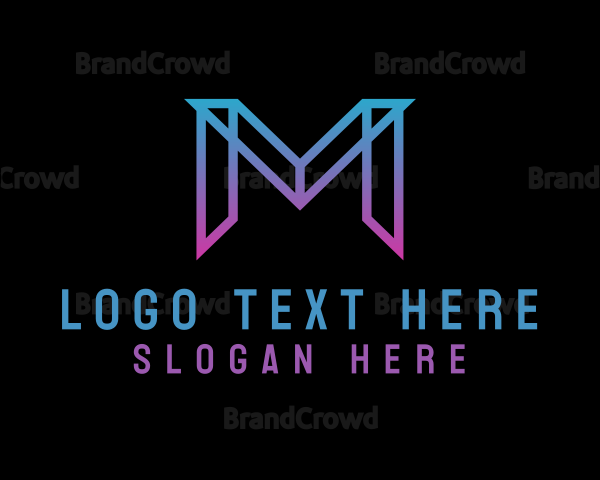 Nightclub Gradient Letter M Logo