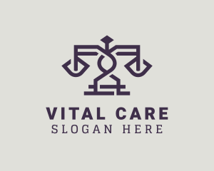 Judiciary - Violet Legal Scale logo design