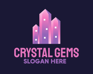 Pink Crystal Buildings logo design