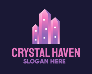 Pink Crystal Buildings logo design