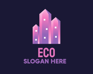 Pink - Pink Crystal Buildings logo design