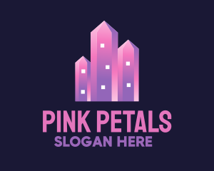 Pink Crystal Buildings logo design