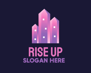 Pink Crystal Buildings logo design