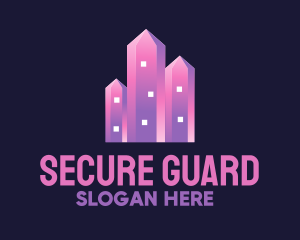 Condominium - Pink Crystal Buildings logo design