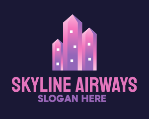 Pink Crystal Buildings logo design