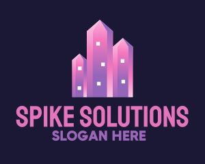 Spike - Pink Crystal Buildings logo design