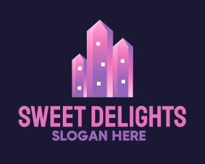 Pink Crystal Buildings logo design