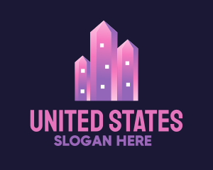 Pink Crystal Buildings logo design