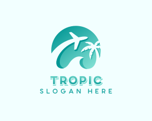 Tropical Plane Travel logo design