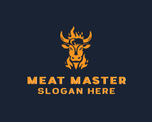 Beef Barbecue Flame logo design