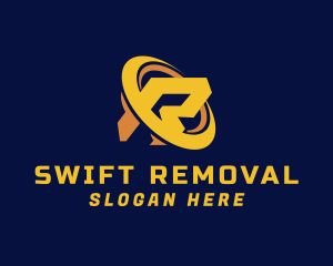 Removal - Ellipse Fast Letter R logo design