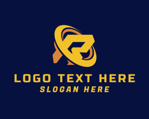 Telecommunication - Ellipse Fast Letter R logo design