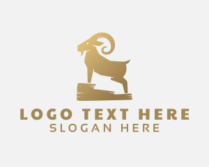 Ram - Golden Mountain Goat logo design