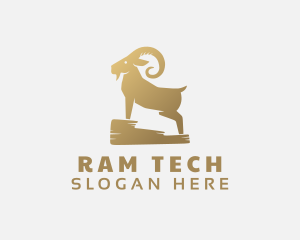 Golden Mountain Goat logo design