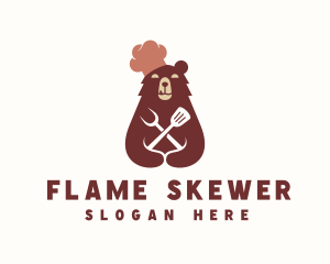 Skewer - Grizzly Bear Chef logo design