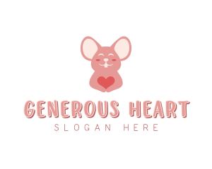 Mouse Pet Shop Heart logo design