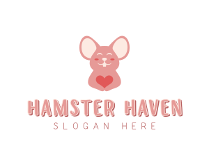 Hamster - Mouse Pet Shop Heart logo design