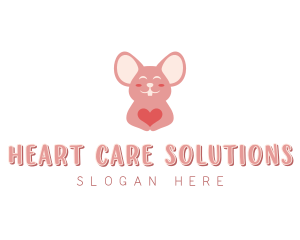 Mouse Pet Shop Heart logo design