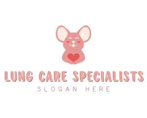 Mouse Pet Shop Heart logo design