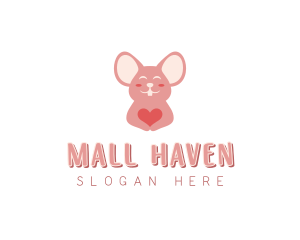 Mouse Pet Shop Heart logo design