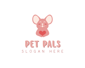 Mouse Pet Shop Heart logo design