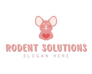 Rodent - Mouse Pet Shop Heart logo design