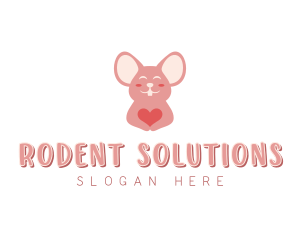 Mouse Pet Shop Heart logo design