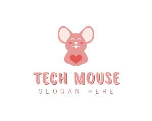 Mouse Pet Shop Heart logo design