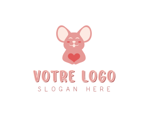Hamster - Mouse Pet Shop Heart logo design
