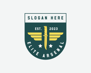 Wing Knife Shield Weapon logo design