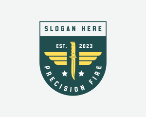 Wing Knife Shield Weapon logo design