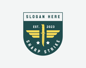 Weapon - Wing Knife Shield Weapon logo design