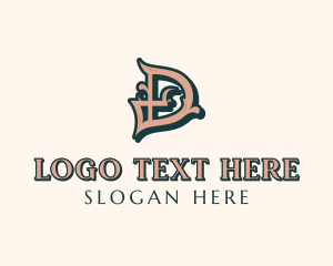 Lettering - Gothic Barber Studio logo design