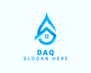 Blue - Blue House Water Droplet logo design