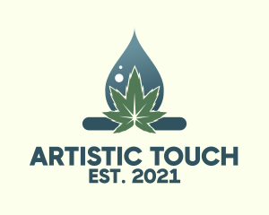 Cannabis Oil Droplet  logo design