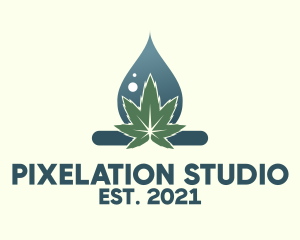 Cannabis Oil Droplet  logo design