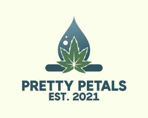 Cannabis Oil Droplet  logo design