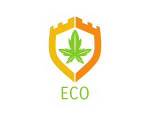 Marijuana - Cannabis Shield Castle logo design
