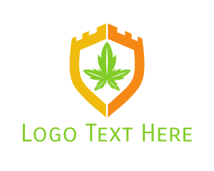 Leaf - Cannabis Shield Castle logo design